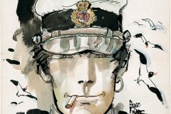 Hugo Pratt, a drawing for "The Early Years" with Corto Maltese. (© 1985 Cong SA, Switzerland)
